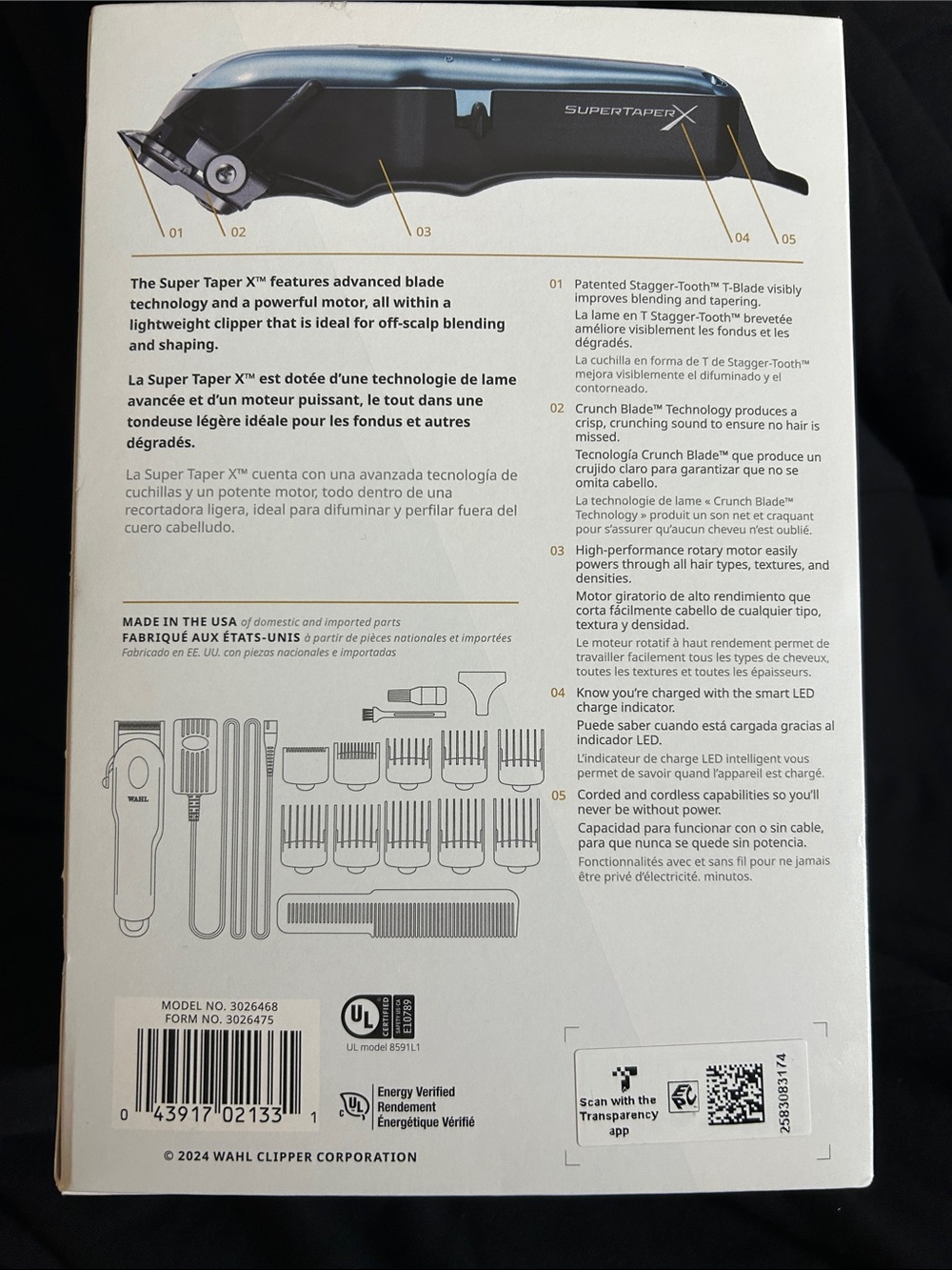 Brand New! Pro Level Wahl Super Taper X Cordless Clipper in Metallic Blue - Picture 10 of 10
